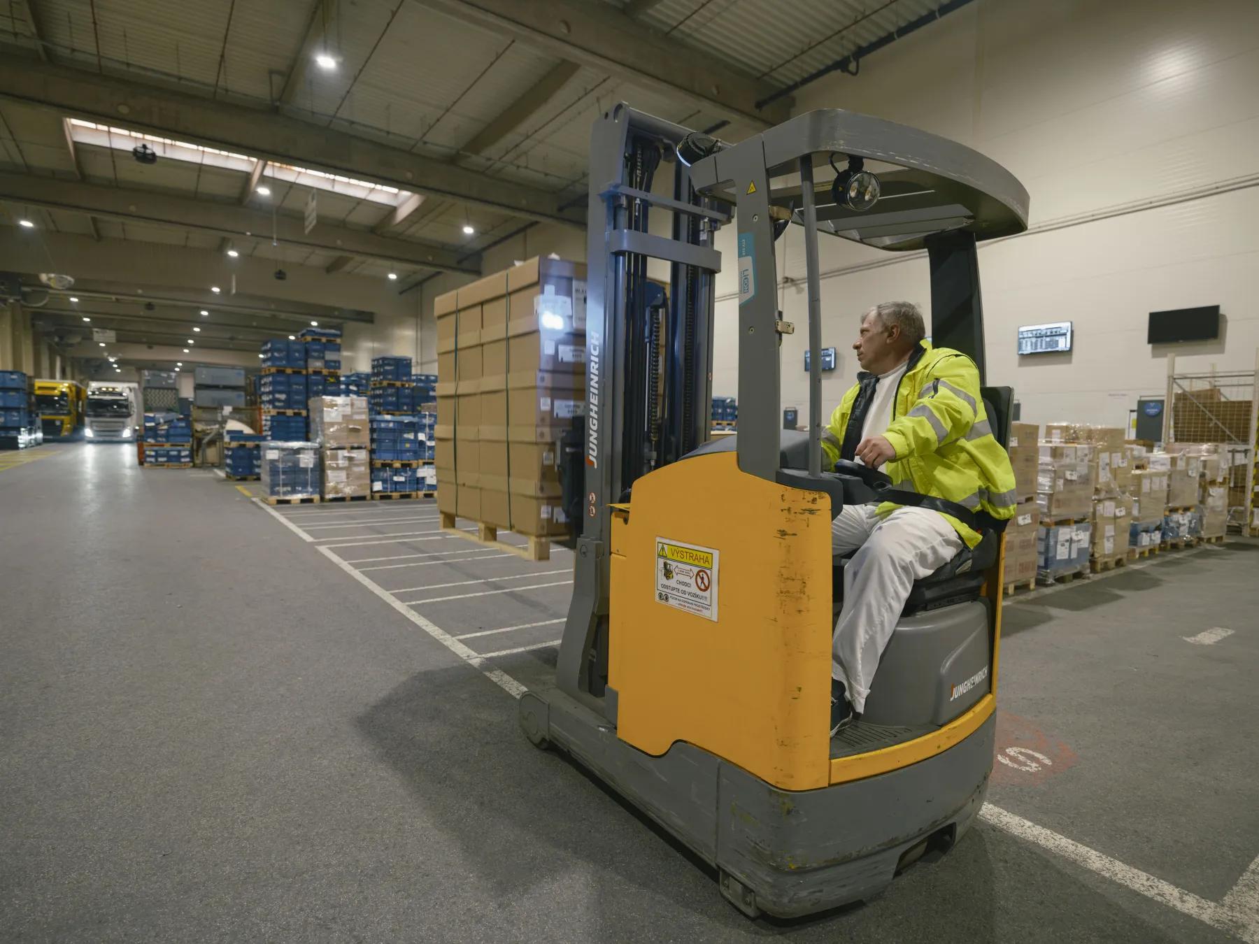 Forklift with driver in Mlada plant